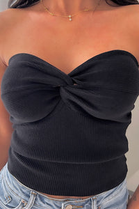 Nami Black Twist Bandeau Top