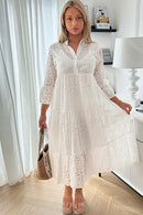 Amelia White Broderie Maxi Dress