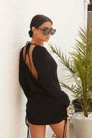 Malia Black Backless Mini Dress