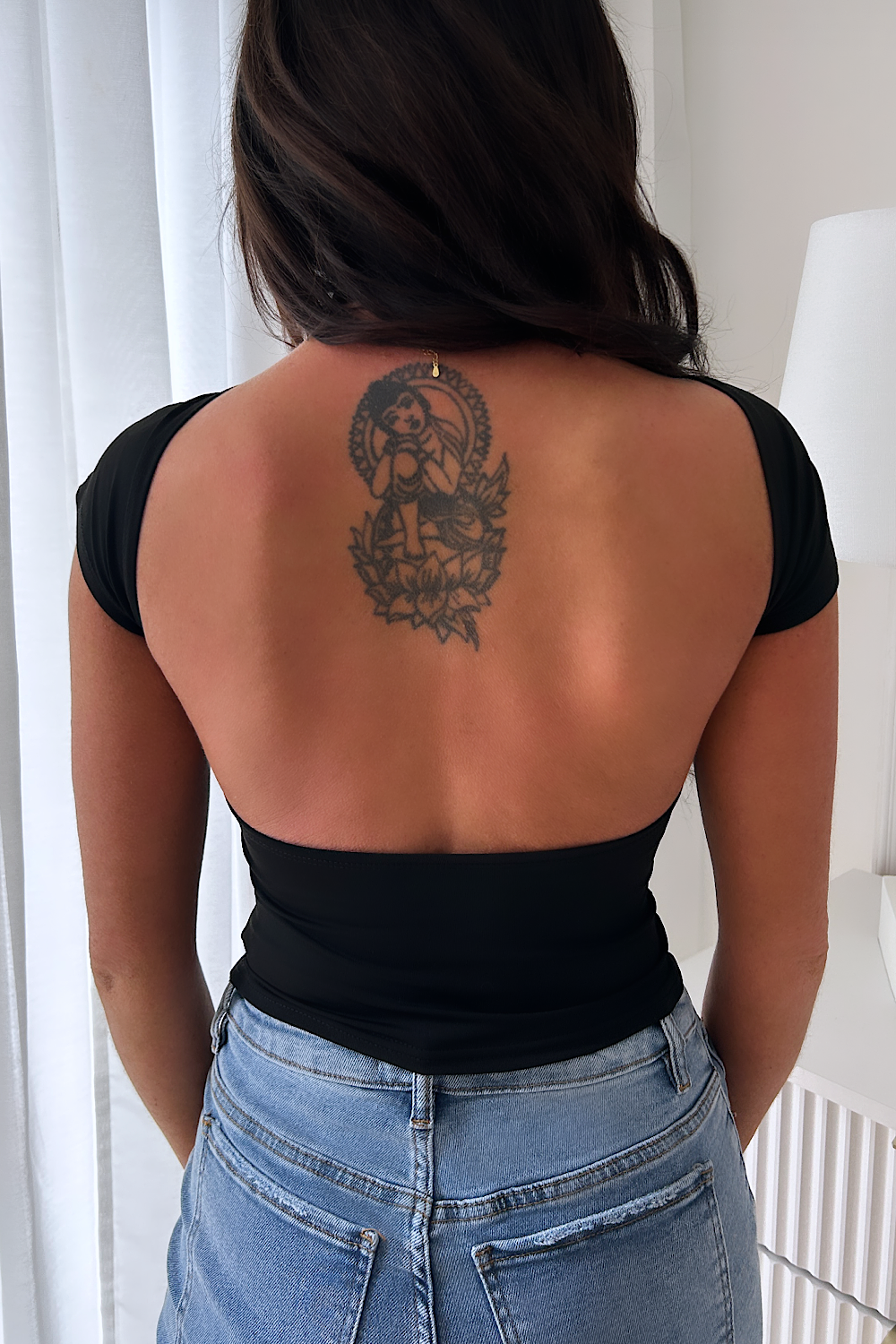 Dune Black Backless Crop Top