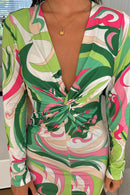 Raye Green Twist Split Front Maxi Dress