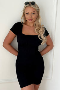 Madison Black Ribbed Unitard