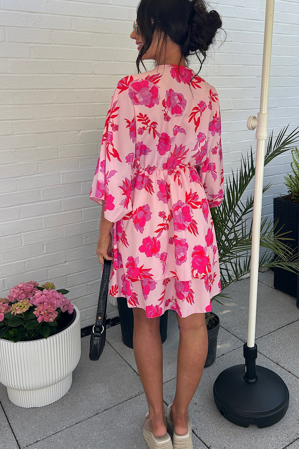 Ella Pink & Red Tropical Dress
