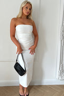 Eloise White Bandeau Strapless Maxi Dress