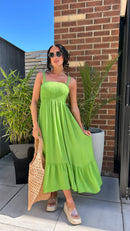 Melanie Green Strap Maxi Dress