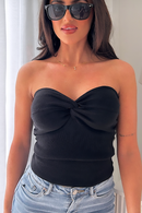 Nami Black Twist Bandeau Top