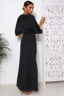 Black Cape Sleeve Maxi Dress