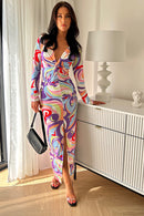 Raye Purple Twist Split Front Maxi Dress