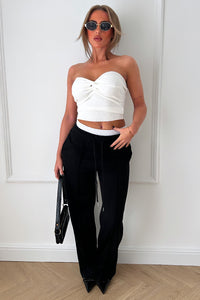 Black Boxer Wide Leg Joggers