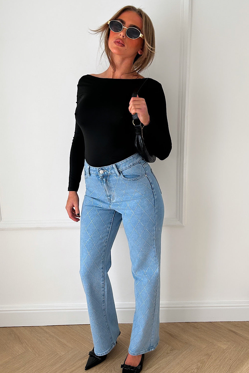 Naomi Blue Denim Diamante Cross Jeans