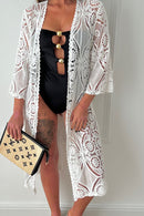 Tiffany White Crochet Kimono