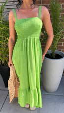 Melanie Green Strap Maxi Dress