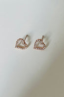 Starlight Rose Gold Heart Diamante Stud Earrings
