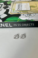 Starlight Silver Heart Diamante Stud Earrings