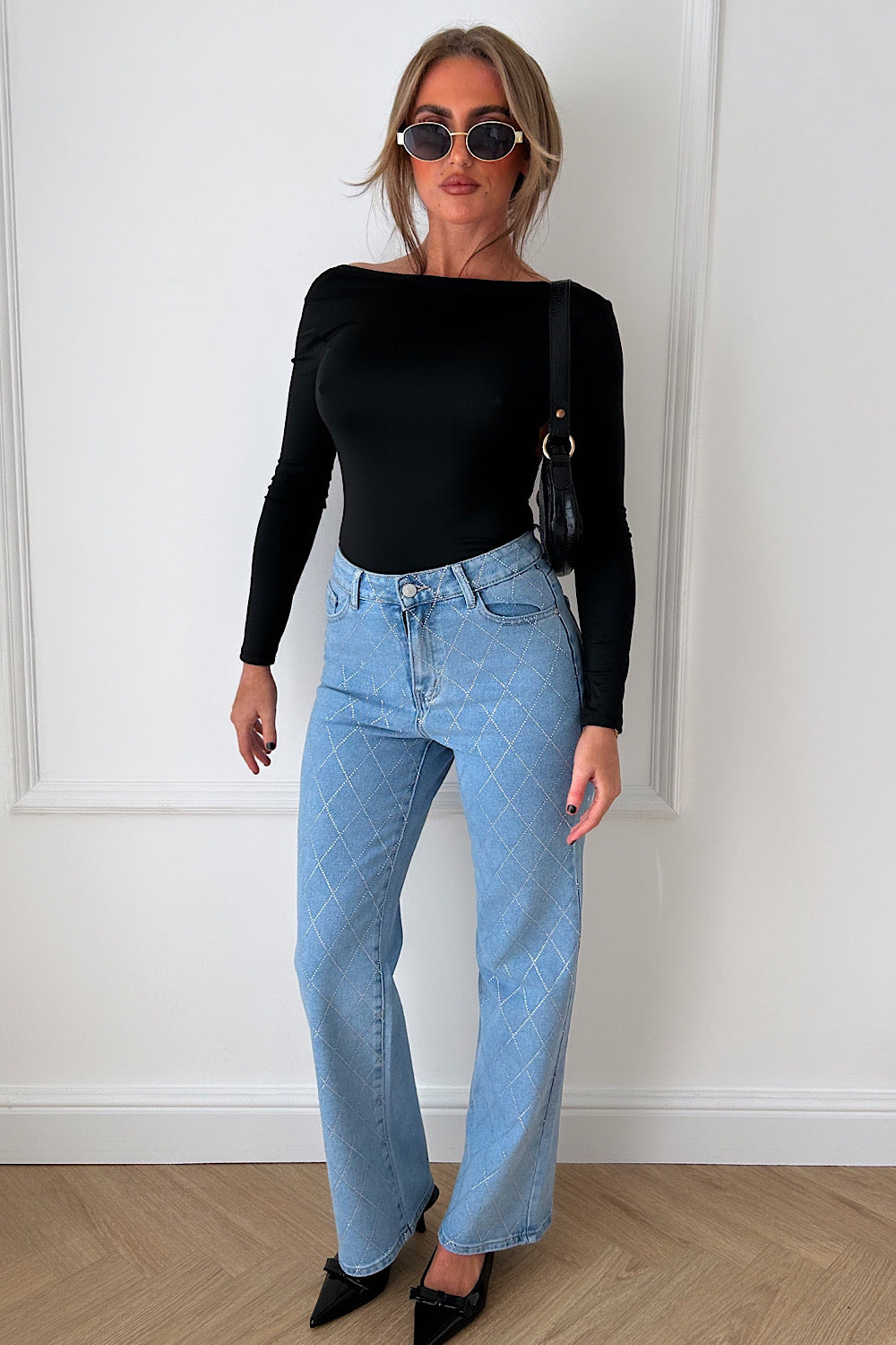 Naomi Blue Denim Diamante Cross Jeans
