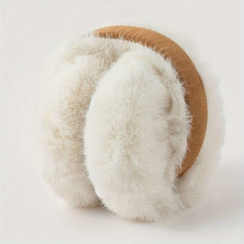 Brown & White Faux Fur Earmuffs