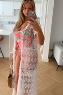 Jools White Crochet Kimono
