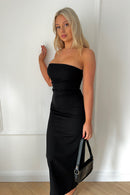 Eloise Black Bandeau Strapless Maxi Dress