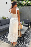 Jessie White Broderie Maxi Dress