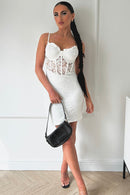 Olivia White Lace Bodycon Mini Dress