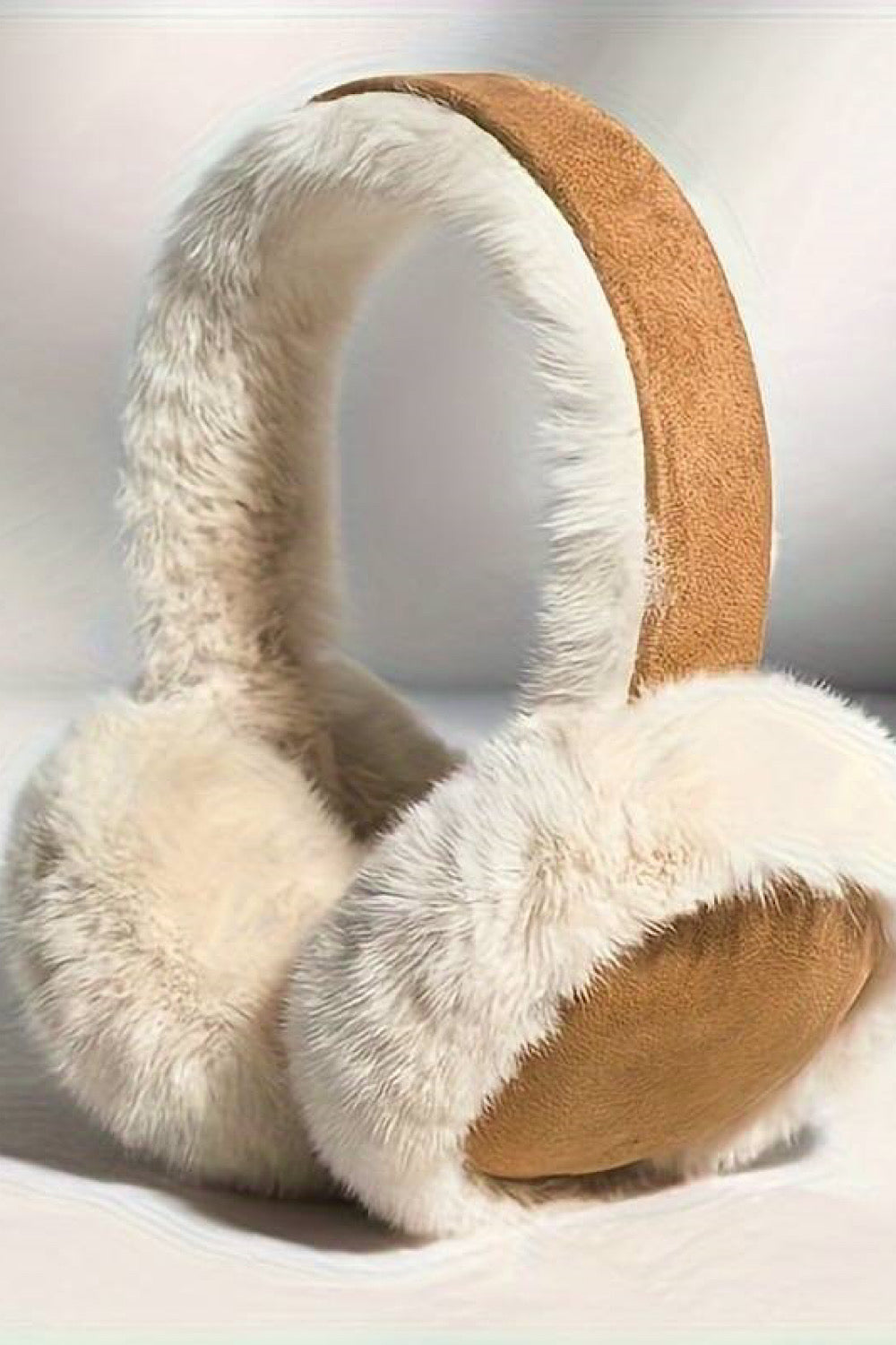 Brown & White Faux Fur Earmuffs