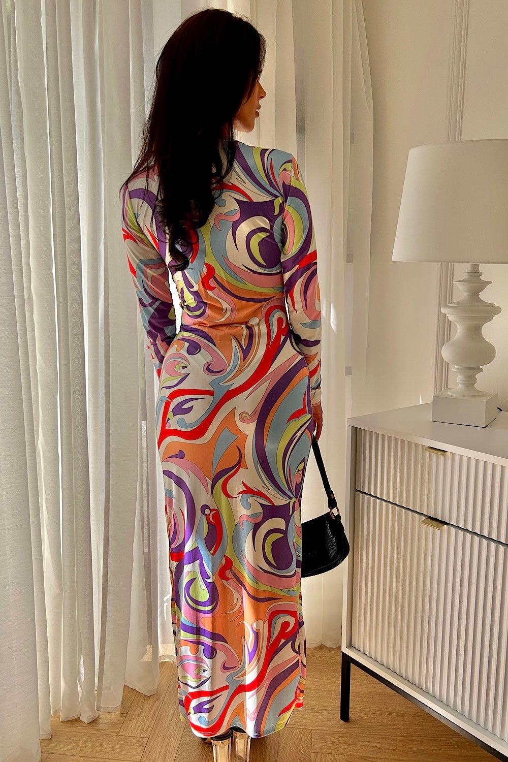 Raye Purple Twist Split Front Maxi Dress