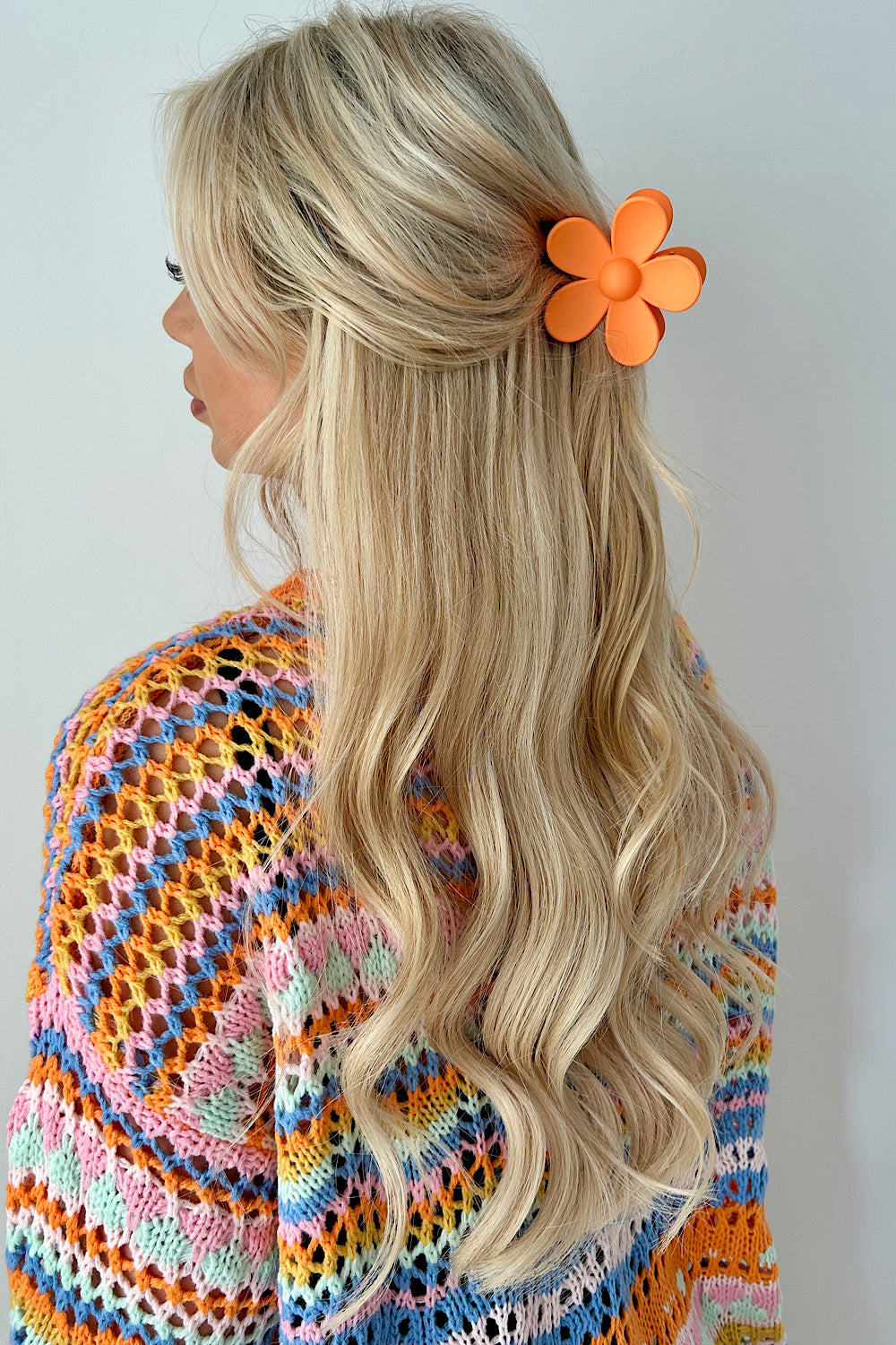 Daisy Orange Hair Clip