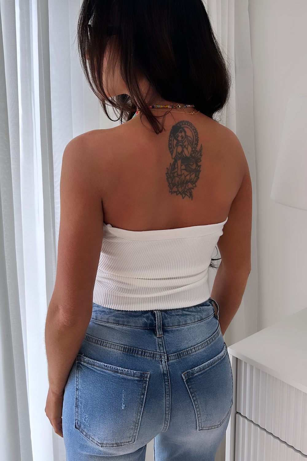 Nami White Twist Bandeau Top