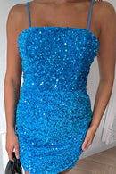 Sofia Blue Sequin Mini Dress