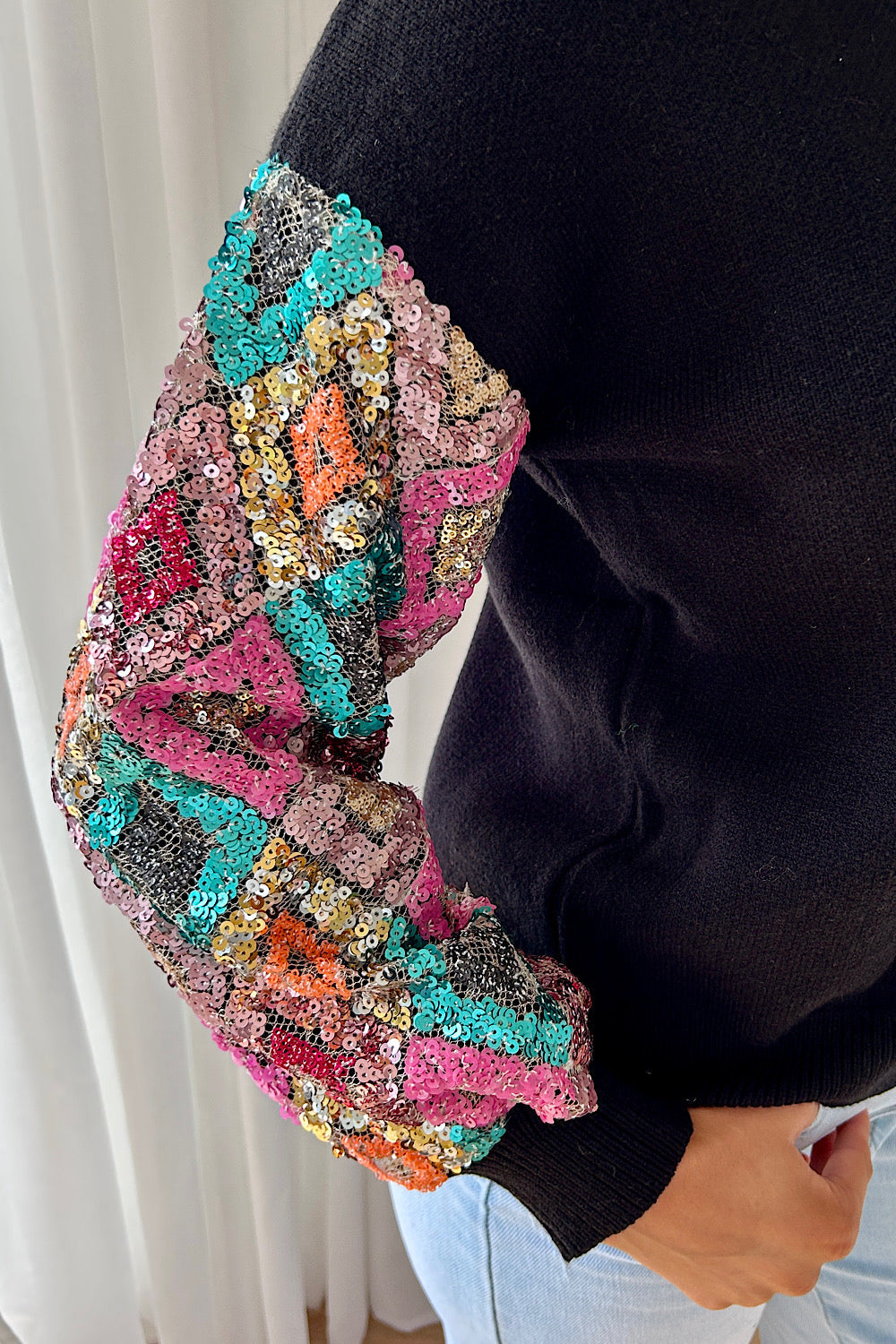 Amele Black Sequin Jumper