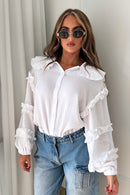 Positano White Frill Cheesecloth Shirt