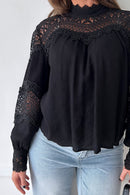 Zana Black Crochet Blouse