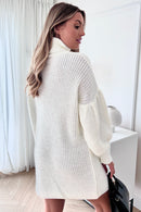 Sienna White Balloon Sleeve Jumper Dress
