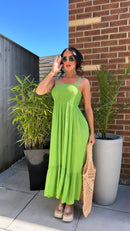 Melanie Green Strap Maxi Dress
