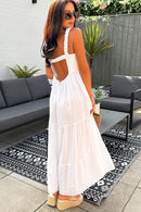 Katy White Strap Back Sundress