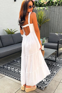 Katy White Strap Back Sundress