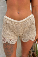 Mykonos Beige Crochet Shorts