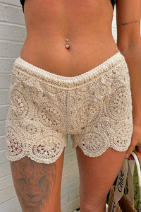 Mykonos Beige Crochet Shorts