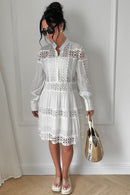 Bea White Button Smock Dress