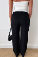 Black Boxer Wide Leg Joggers