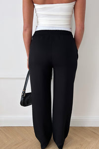 Black Boxer Wide Leg Joggers