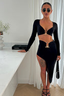 Avi Black T Bar Skirt Co-ord