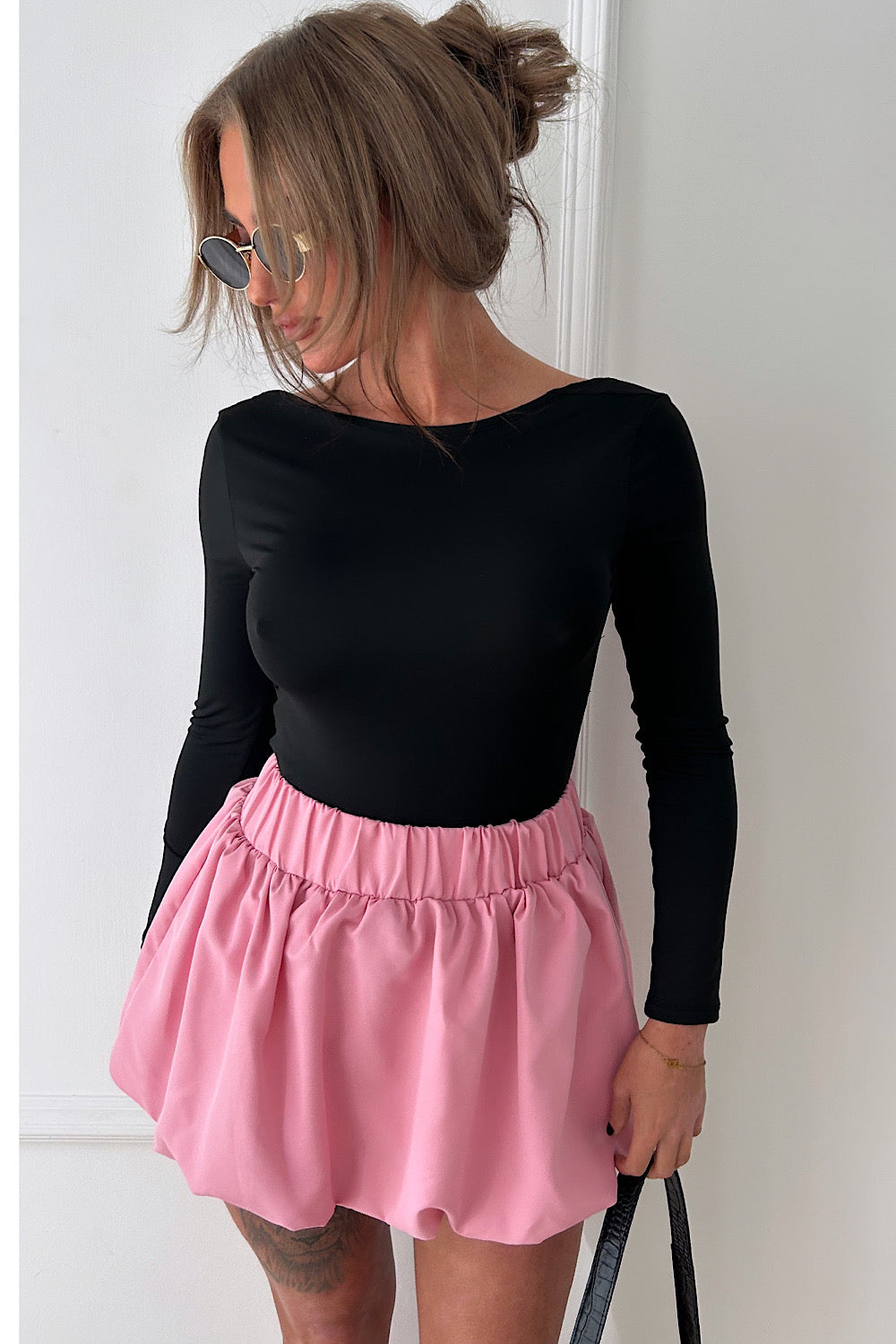 Becki Pink Puff Ball Skirt