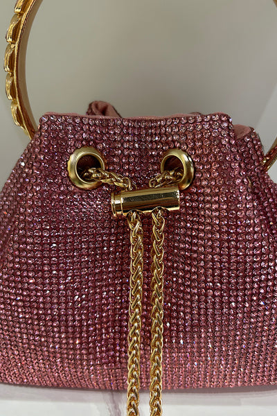 Pink Diamante Bucket Bag