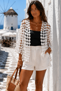 Crochet Flower Cardigan Size 10-16