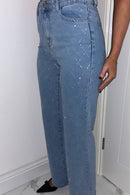 Naomi Blue Denim Diamante Cross Jeans