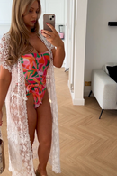 Jools White Crochet Kimono