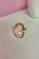 Gold Pearl Oversized Ring
