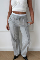 Grey Boxer Wide Leg Joggers