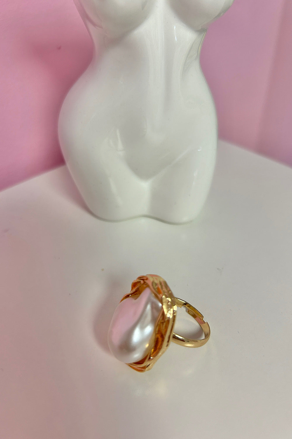 Gold Pearl Oversized Ring